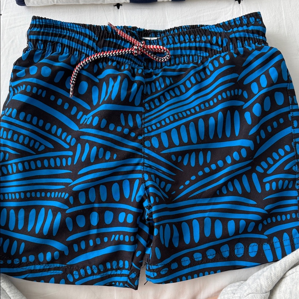 Appaman Blue and Black Patterned Swim Shorts